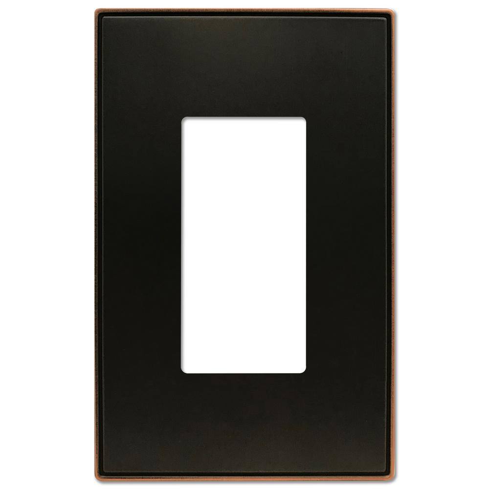 Hampton Bay Ansley Aged Bronze 1-Gang DecoratorRocker Metal Wall Plate (4-Pack) 70RDBHBX