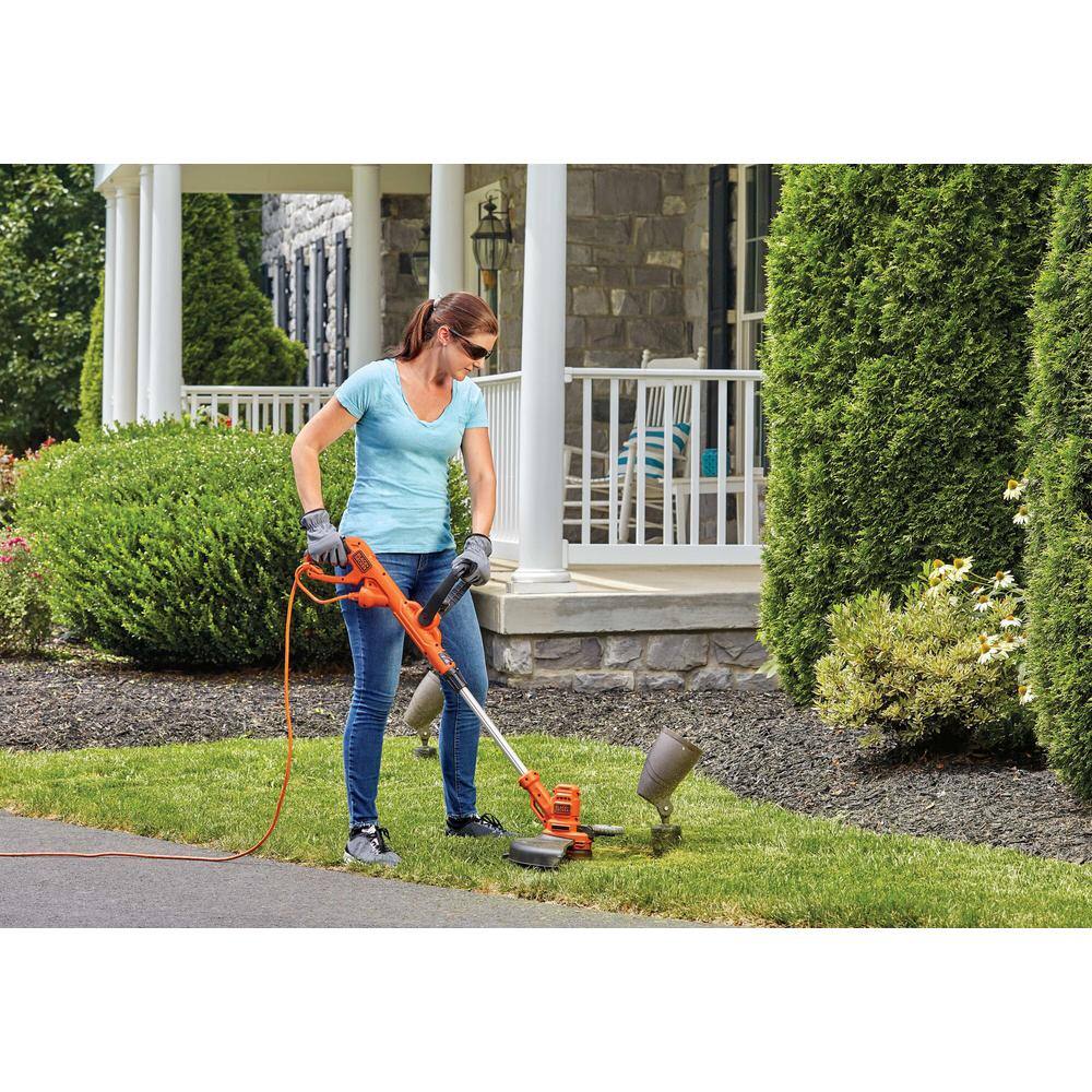 BLACK+DECKER 14 in. 6.5 Amp Corded Electric Single Line 2-In-1 String Trimmer  Lawn Edger with Automatic Feed BESTA510