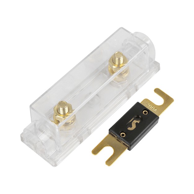 Unique Bargains Car Auto Anl Fuse Holder 0 4 8 10 Gauge With 200 Amp Anl Fuse Clear