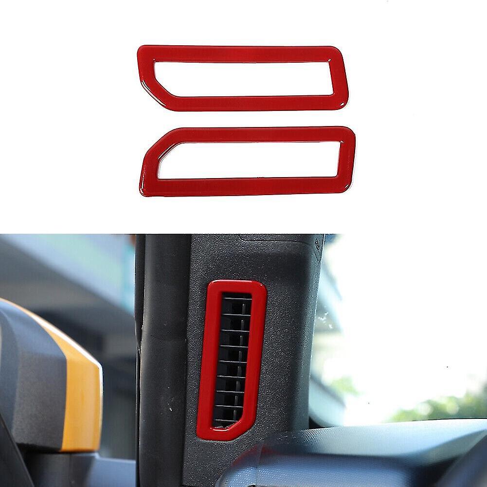 Car A-pillar Outlet Decoration Cover Frame For 2021 2022 Interior Accessories，abs Red