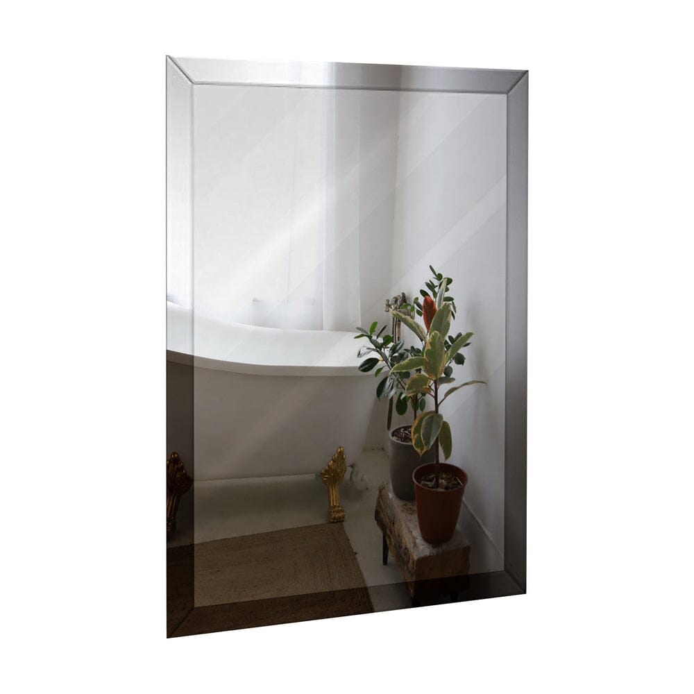 Large Flat Framed Wall Mirror with 2 Inch Edge Beveled Mirror Frame (30