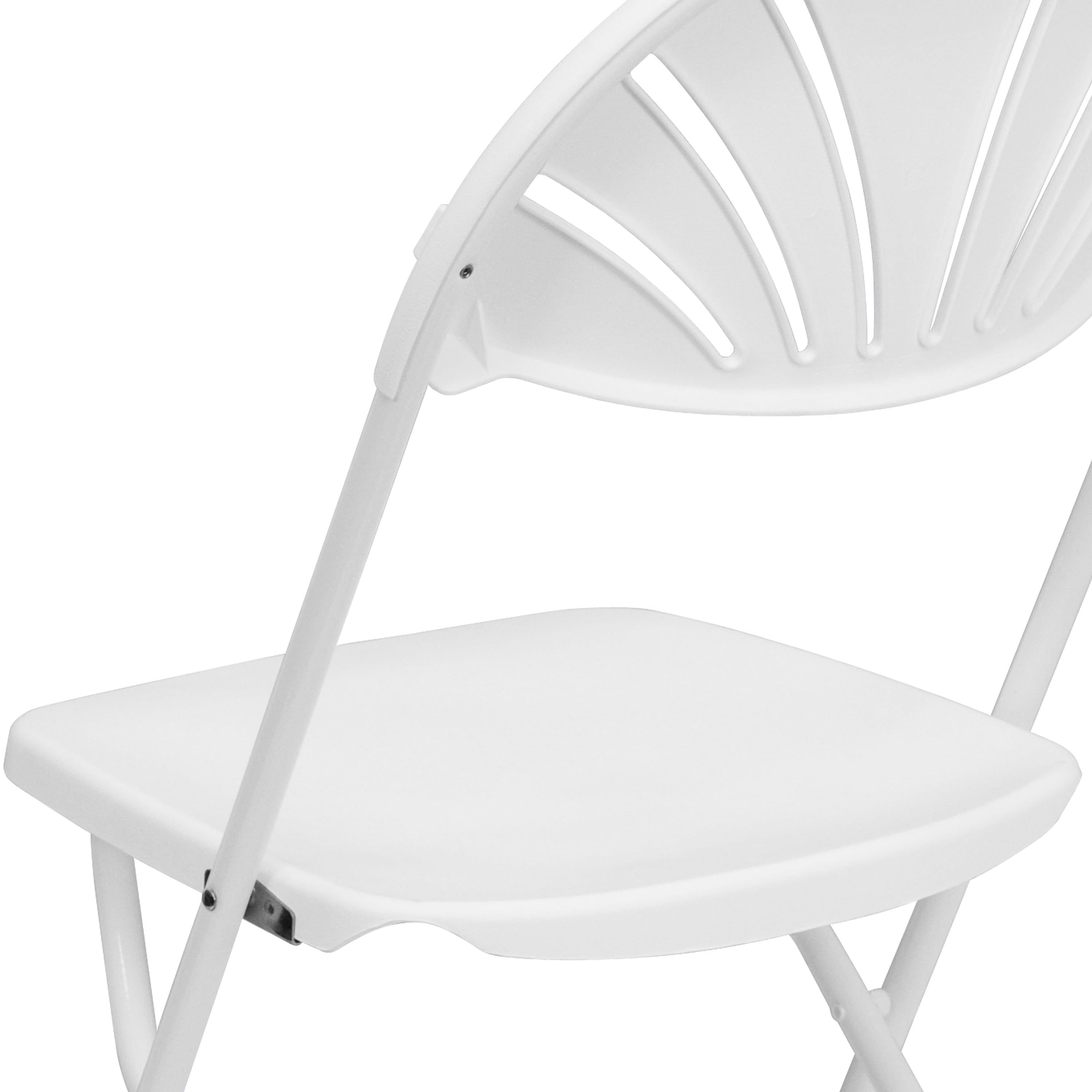 BizChair 8 Pack 650 lb. Capacity White Plastic Fan Back Folding Chair