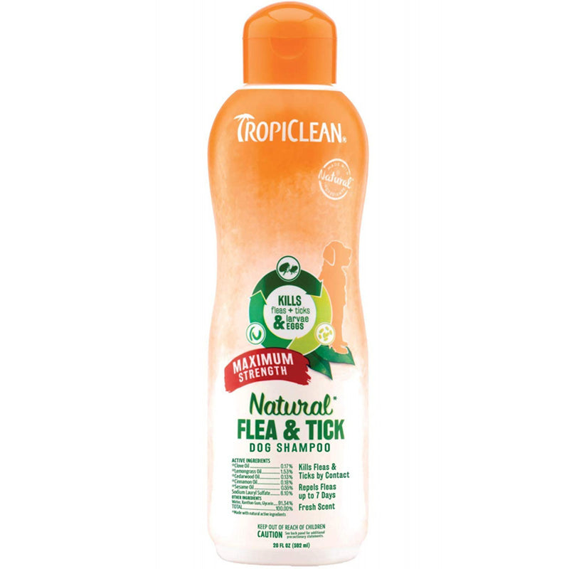 Tropiclean Natural Flea  Tick Maximum Strength Dog Shampoo