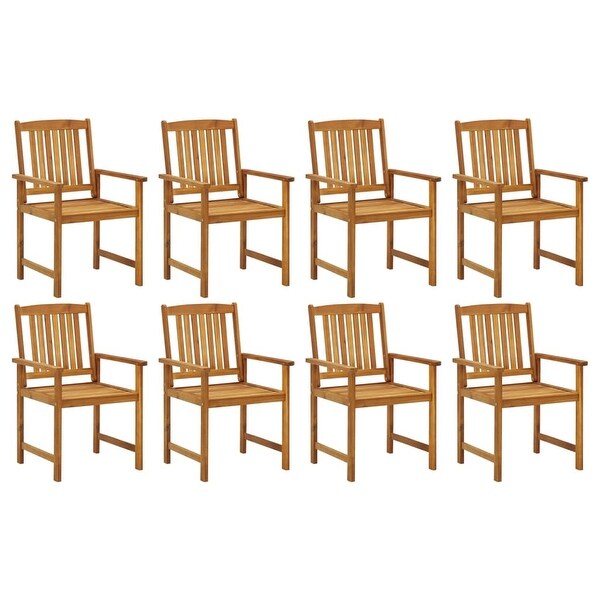 vidaXL Patio Chairs Outdoor Dining Chair for Deck Garden Solid Wood Acacia