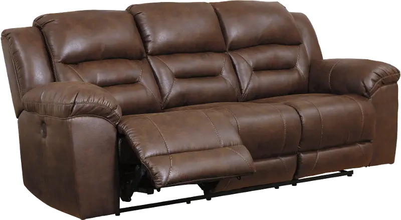 Stoneland Chocolate Brown Casual Reclining Sofa