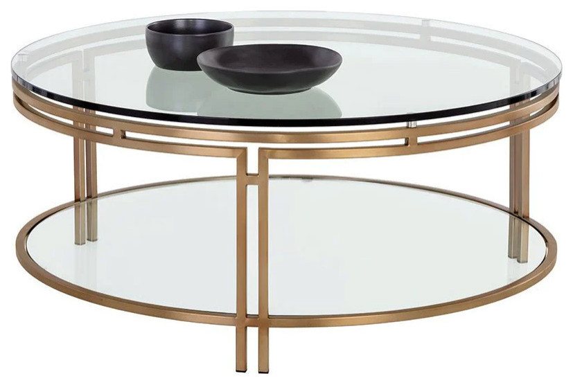 Hamza Coffee Table  Antique Brass   Contemporary   Coffee Tables   by Virgil Stanis Design  Houzz