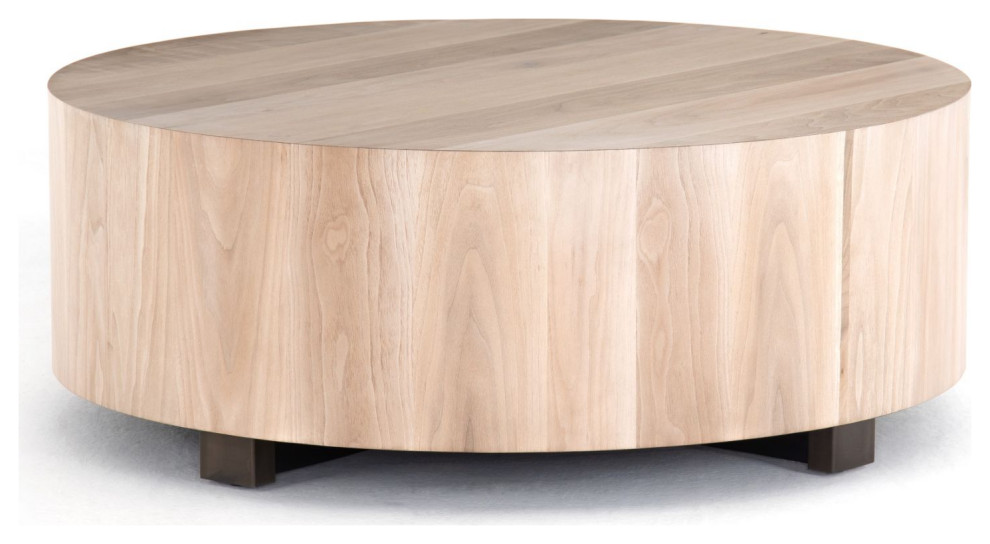 Hudson Round Ashen Walnut Coffee Table   Transitional   Coffee Tables   by Zin Home  Houzz