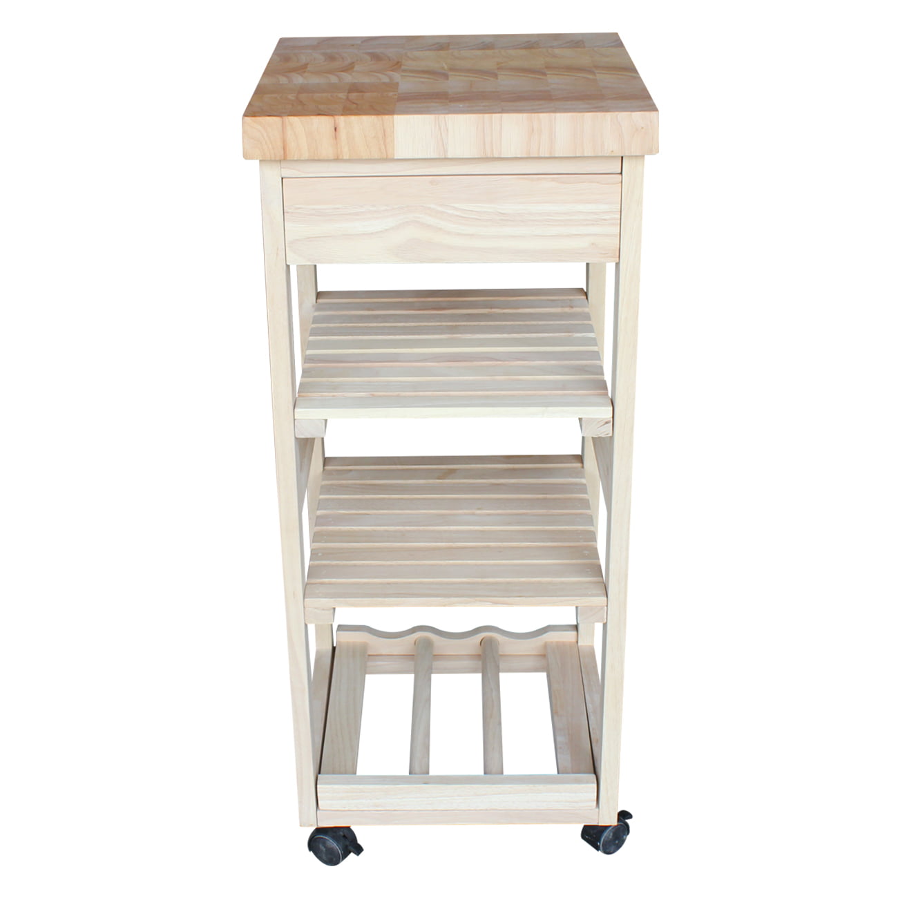 International Concepts Unfinished Kitchen Cart Trolley