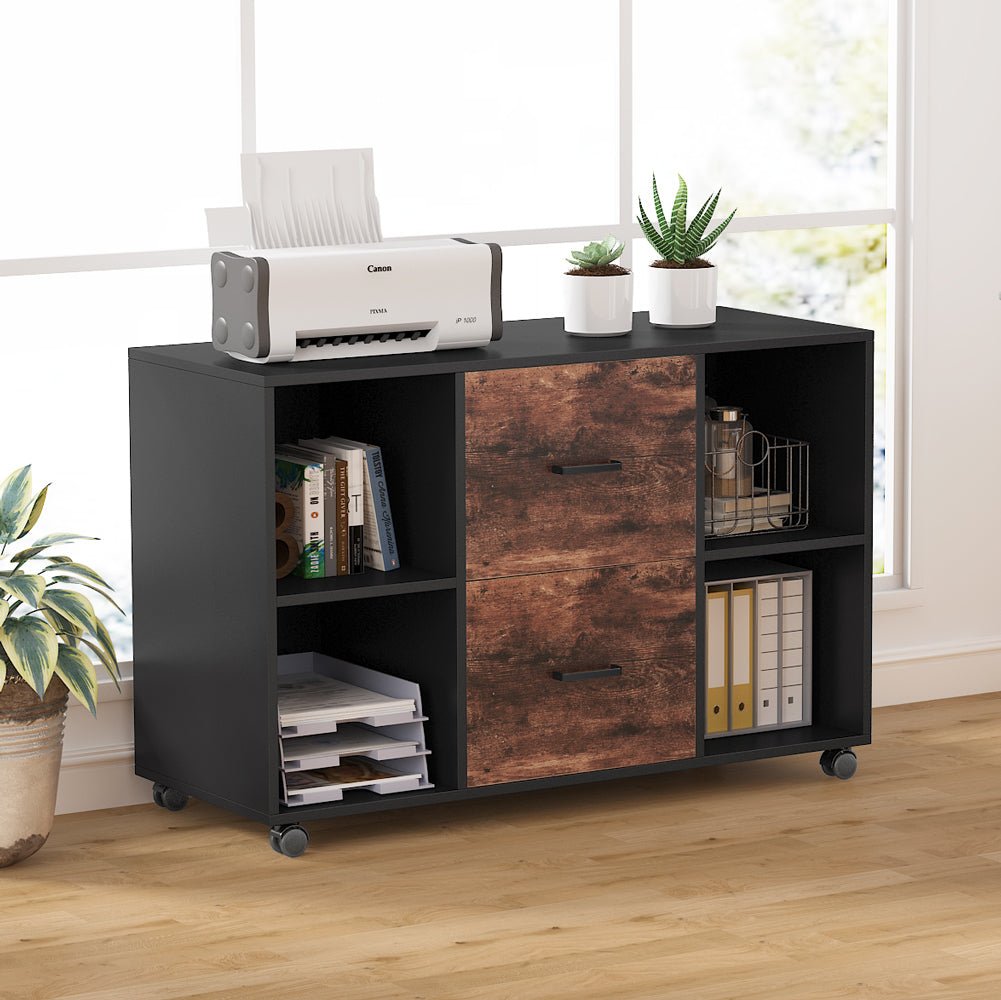 2-Drawer File Cabinet, Large Mobile Filing Cabinet for Letter Size