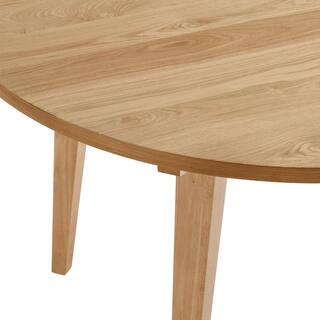 Welwick Designs 45 in. Round English Ash Wood-Top Scandinavian Dining Table (Seats 4) HD9444