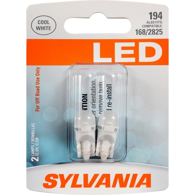 Sylvania 194 T10 W5w White Led Bulb contains 2 Bulbs