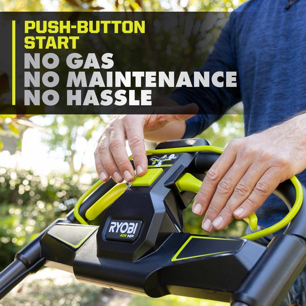 RYOBI 40V HP Brushless 20 in. Cordless Electric Battery Walk Behind Self-Propelled Mower with 6.0 Ah Battery and Charger RY401180