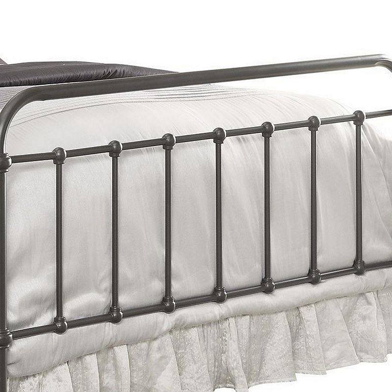 Metallic Twin Size Bed， Dark Bronze