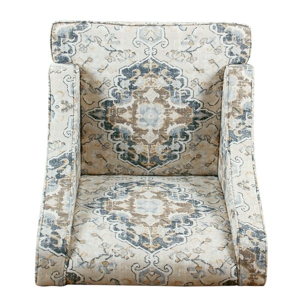 Porch and Den Holman Medallion Pattern Upholstered Swoop Armchair