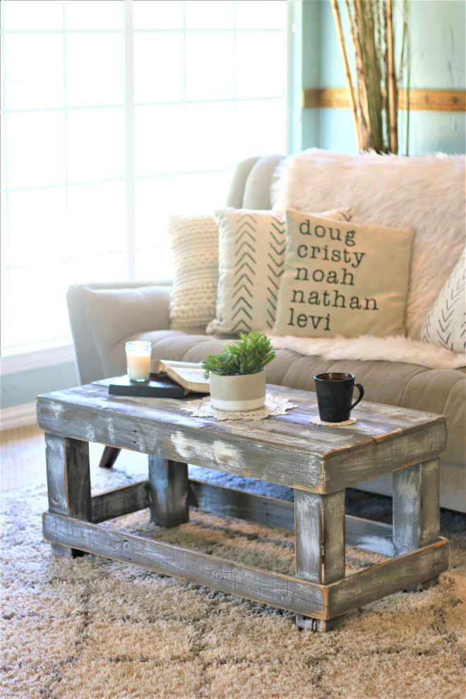 Gray Original Coffee Table No Shelf   Farmhouse   Coffee Tables   by Doug and Cristy Designs  Houzz