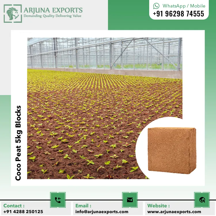 Leading Exports Direct Factory Supply Best Quality Coconut Coco Peat 5kg Block Coir Pith For Seedling Nurseries