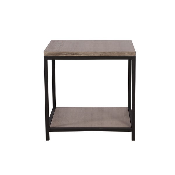 2 Tier Solid Bamboo Steel Frame End Table