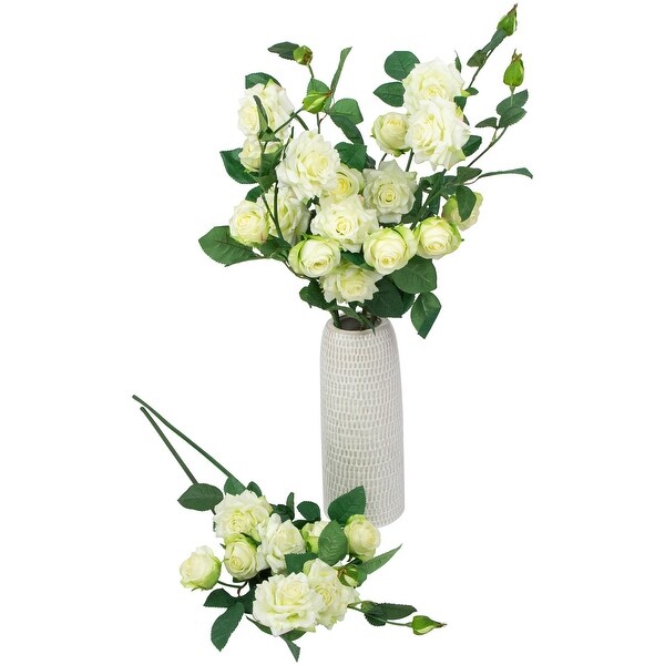 real touch™ white artificial rose floral sprays set of 6 35