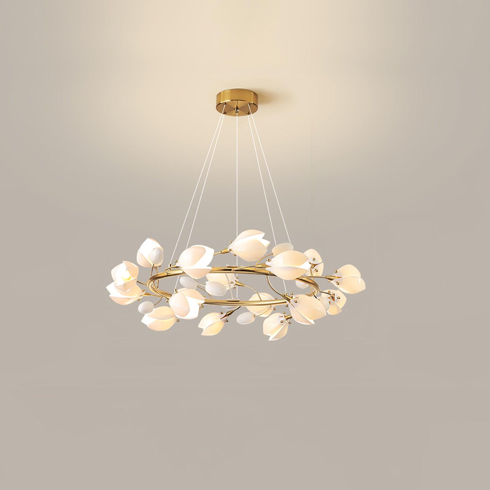 Porcelain Magnolia Chandelier