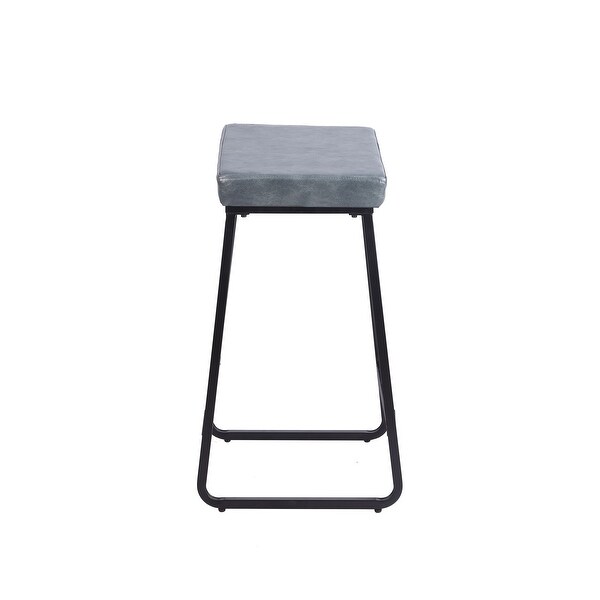 Porthos Home Senga Bar Stools Set of 2， PU Leather， Iron Legs