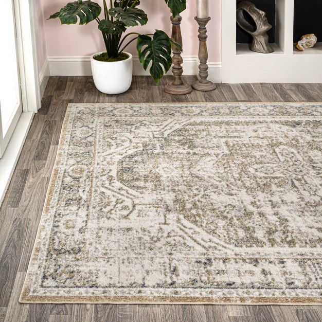 Jonathan Y Keesha Bold Distressed Medallion Low pile Machine washable Indoor Area Rug