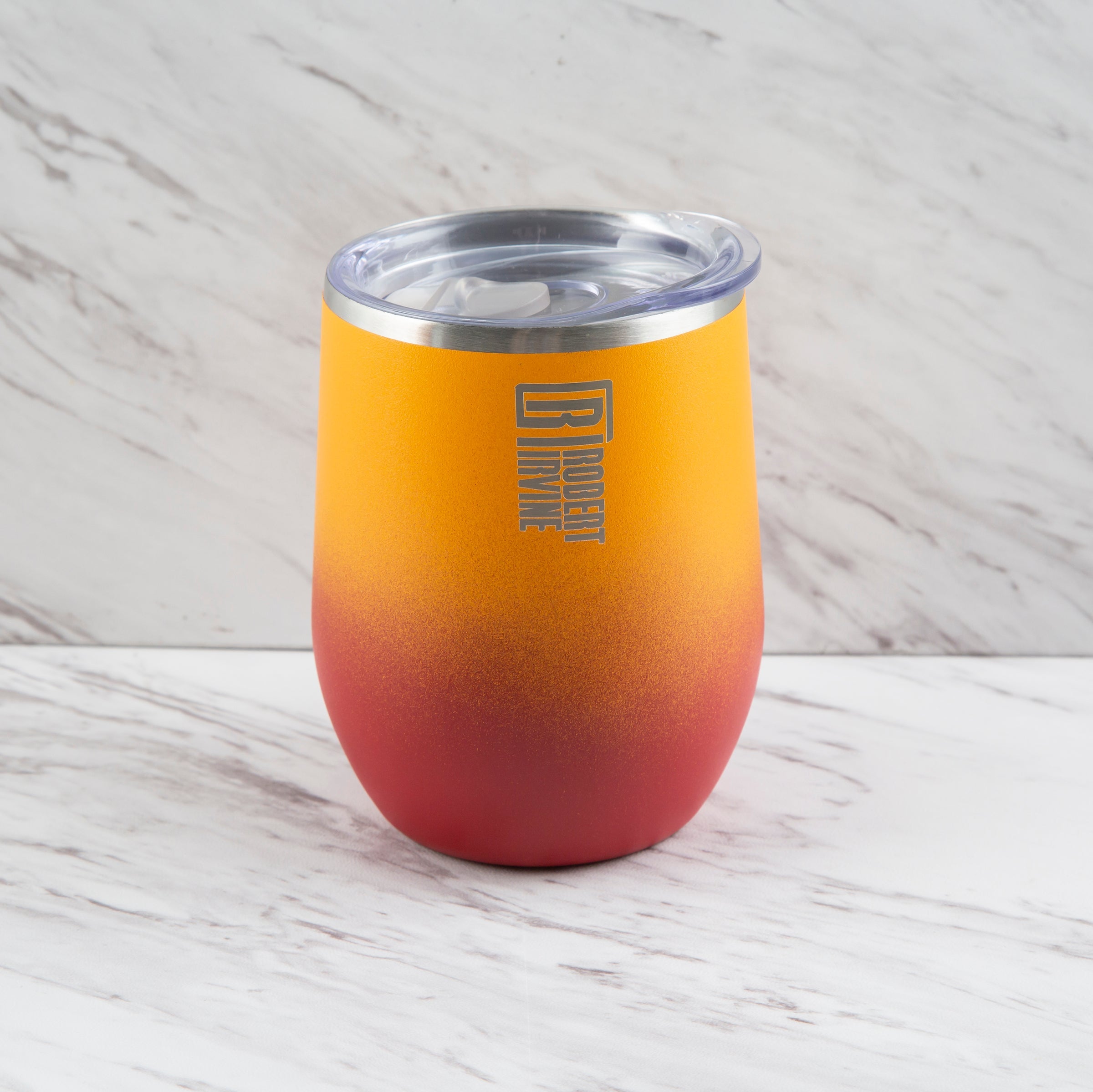 Robert Irvine 12 Oz Orange Wine Tumblers, Set Of 2