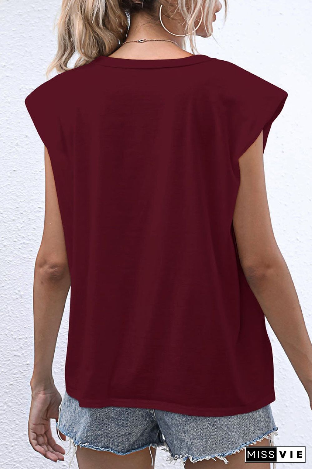 Casual Solid Split Joint O Neck T-Shirts(10 Colors)