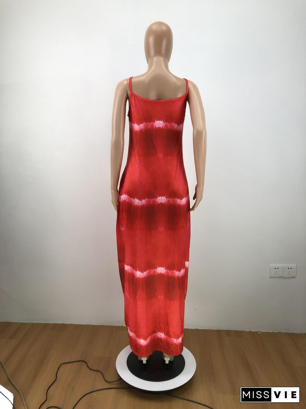 Loose Fitting Tie Dye Print Maxi Dresses