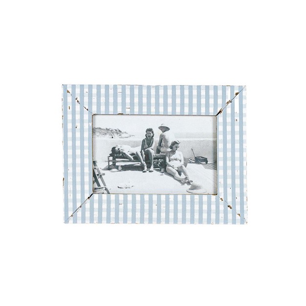 4x6 Inch Blue Plaid Picture Frame Wood Mdf amp Glass By Foreside Home amp Garden