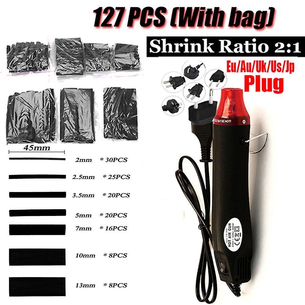 Born Pretty 300w Electrical Mini Heat Gun Handheld Hot Air Gun With 800pcs Heat Shrink Butt For Diy Craft Embossing Shrink Wrapping Pvc