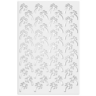 Acurio Latticeworks Palm Tree 4 ft. x 32 in. White Vinyl Decorative Screen Panel 4832PVCW-PLM