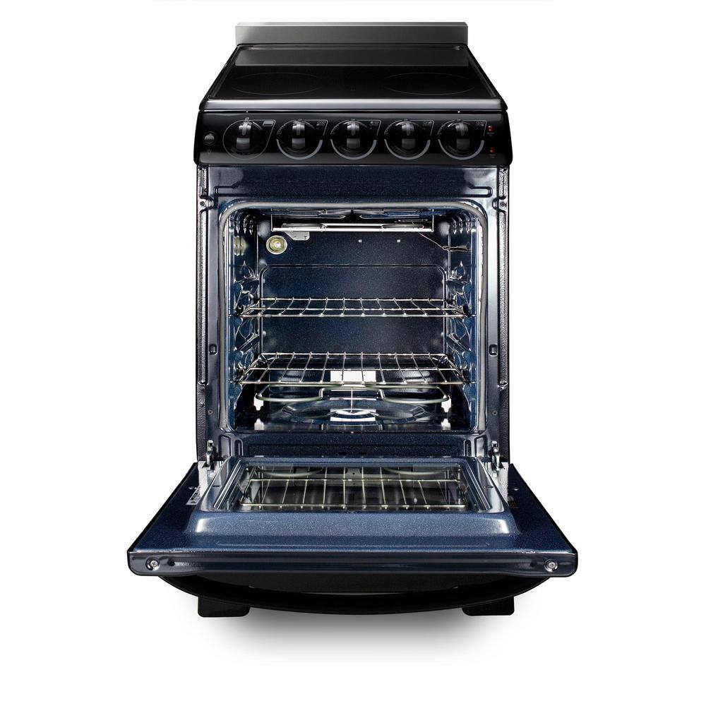 Summit Appliance 20 in. 2.3 cu. ft. Slide-in Electric Range in Black REX2051BRT