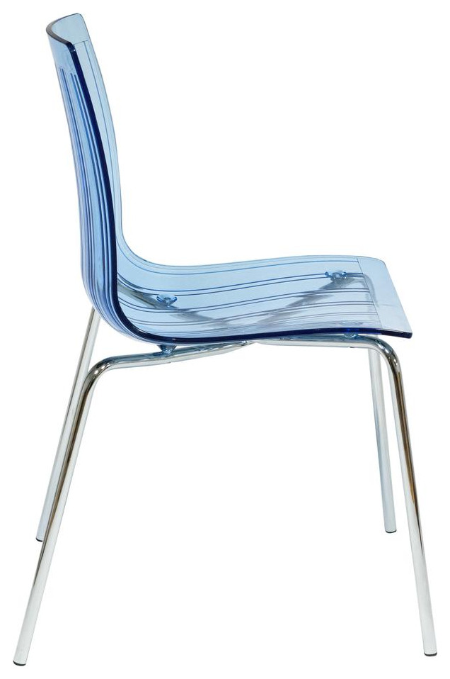 Leisuremod Ralph Dining Chair In Transparent Blue Rp20Tbu   Midcentury   Dining Chairs   by BisonOffice  Houzz