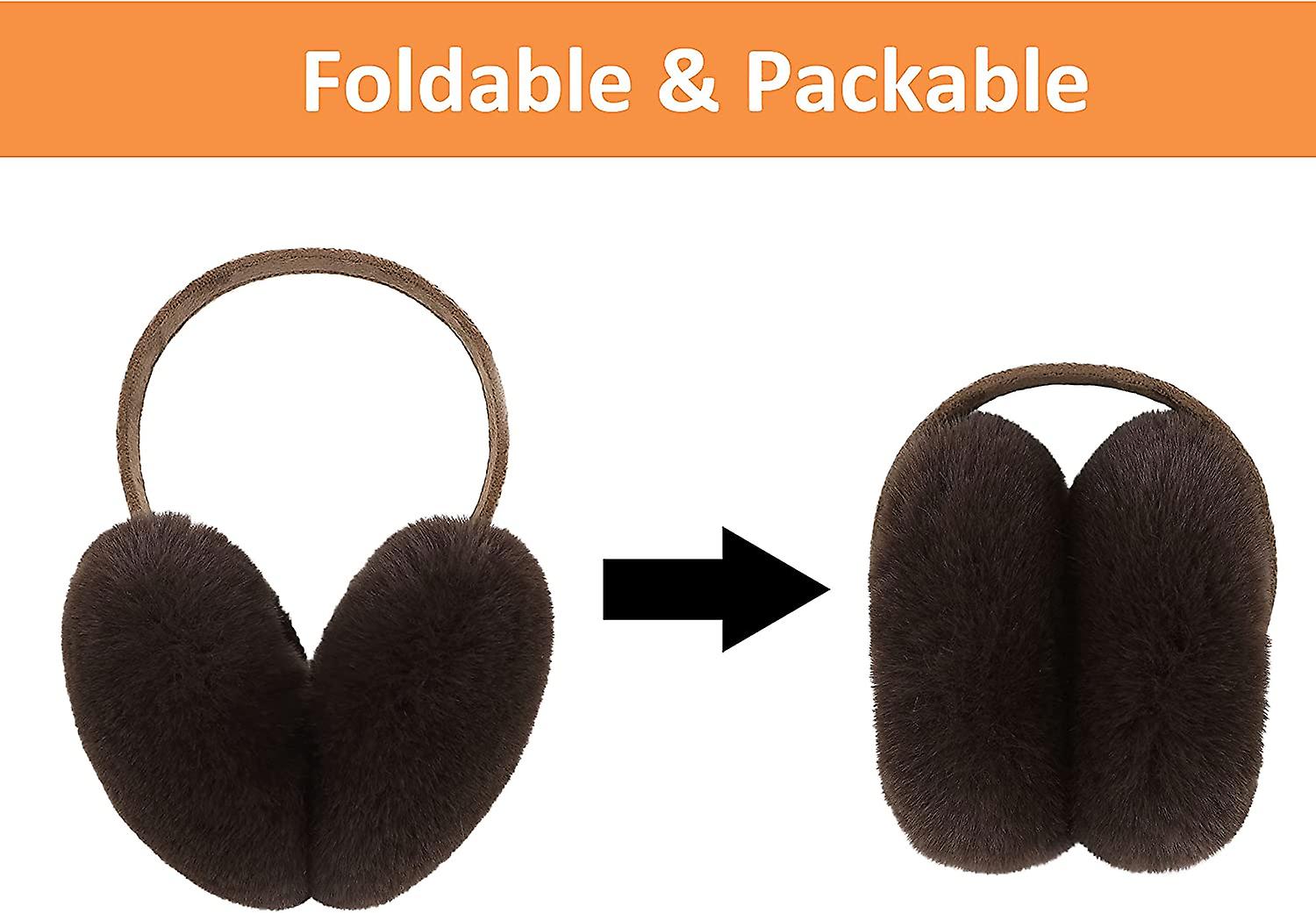 Men/women's Faux Furry Warm Winter Outdoors Ear Muffs 1 Pcs Coffee -