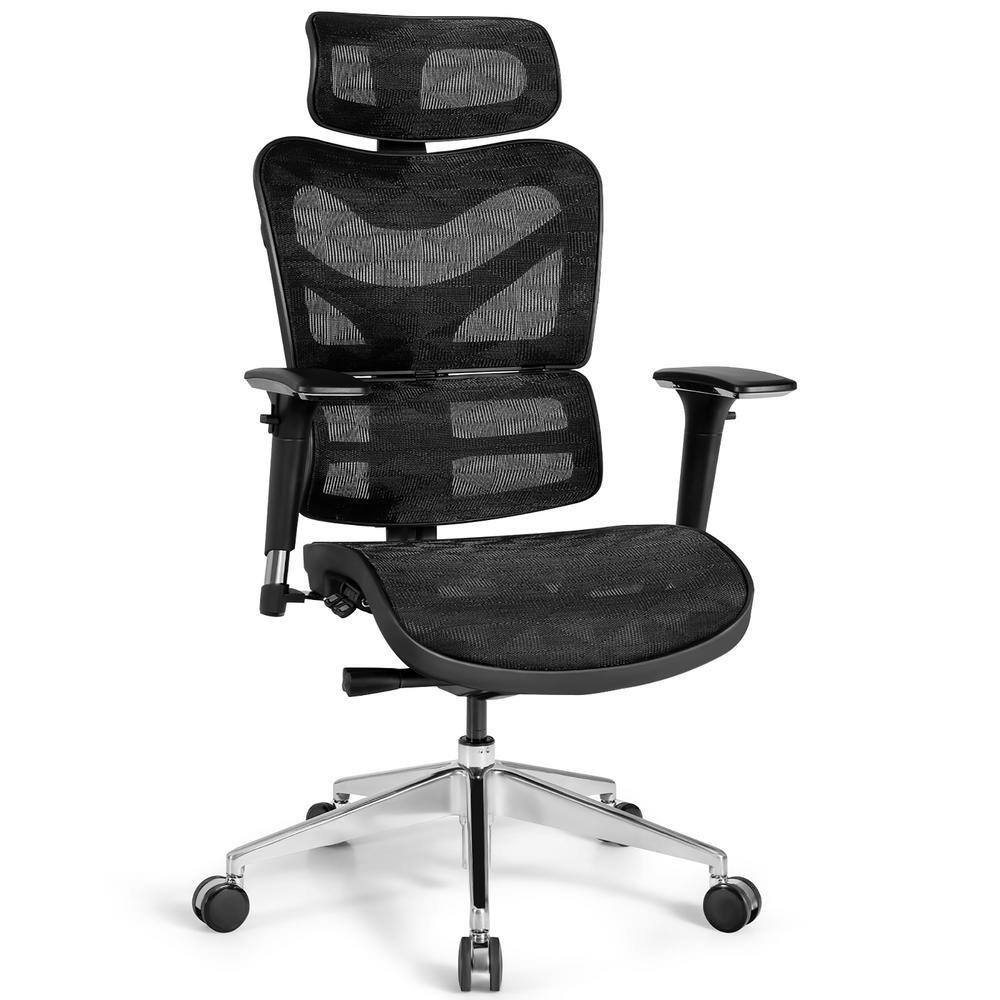 Costway Black Ergonomic Mesh Office Chair Adjustable High Back Chair with Lumbar Support CB10175DK