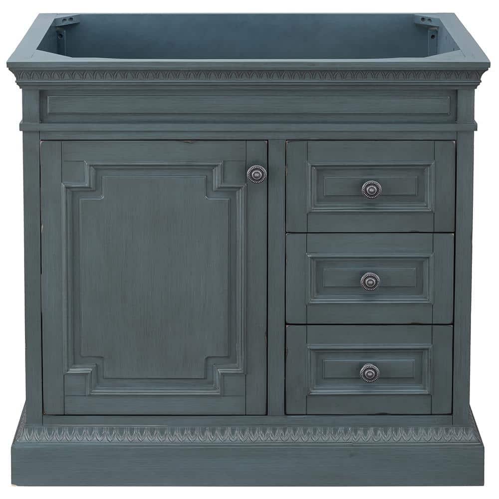 Home Decorators Collection Cailla 36 in W x 2150 in D Bath Vanity Cabinet Only in Distressed Blue Fog