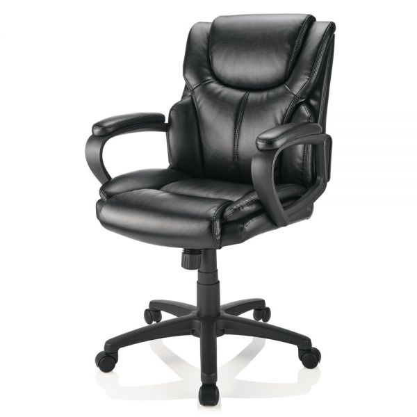 Mayhart Vinyl Mid-Back Task Chair， Black， BIFMA Certified