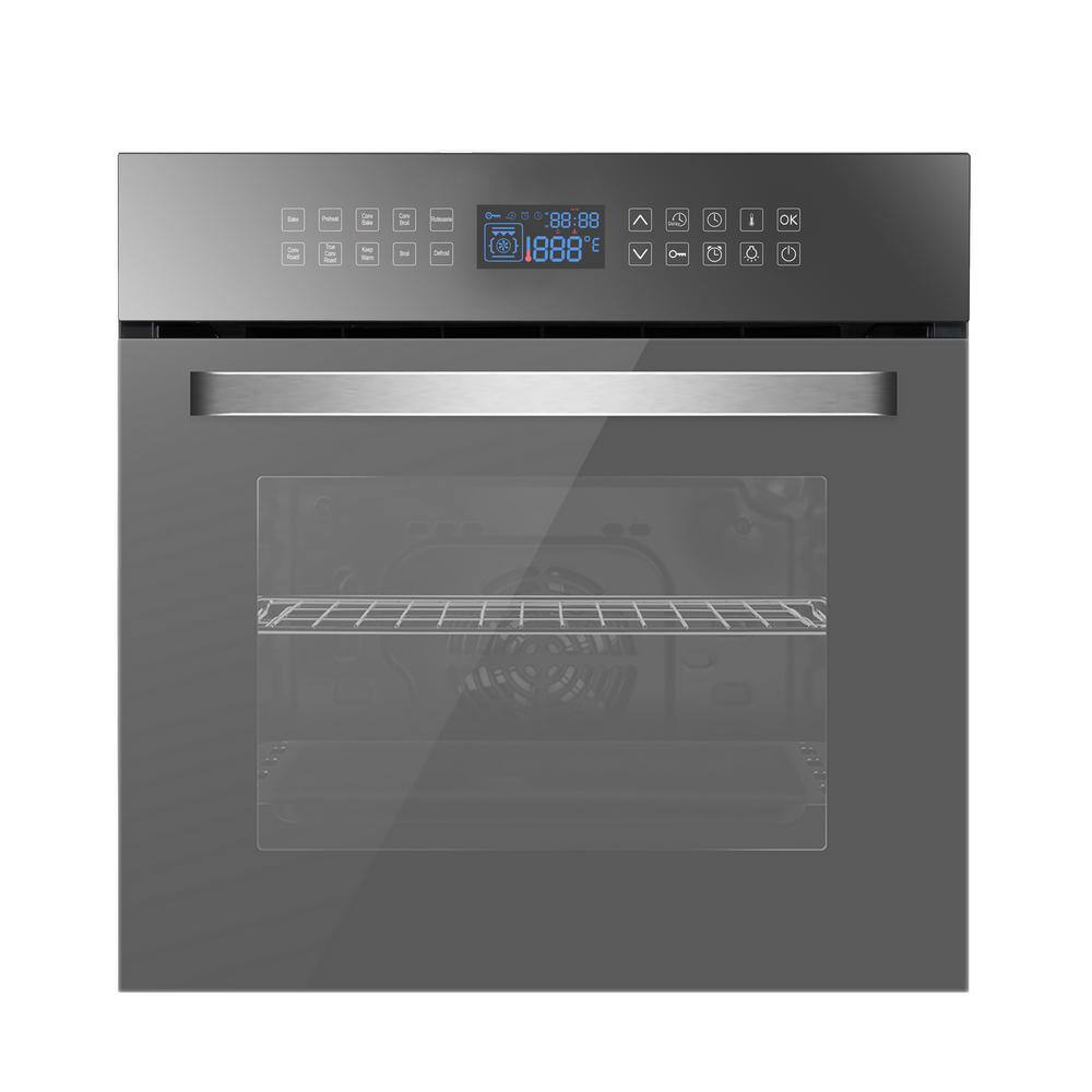 Empava 24 in. Single Electric Wall Oven with Convection Tempered Glass in Stainless Steel EPV-24WOC17