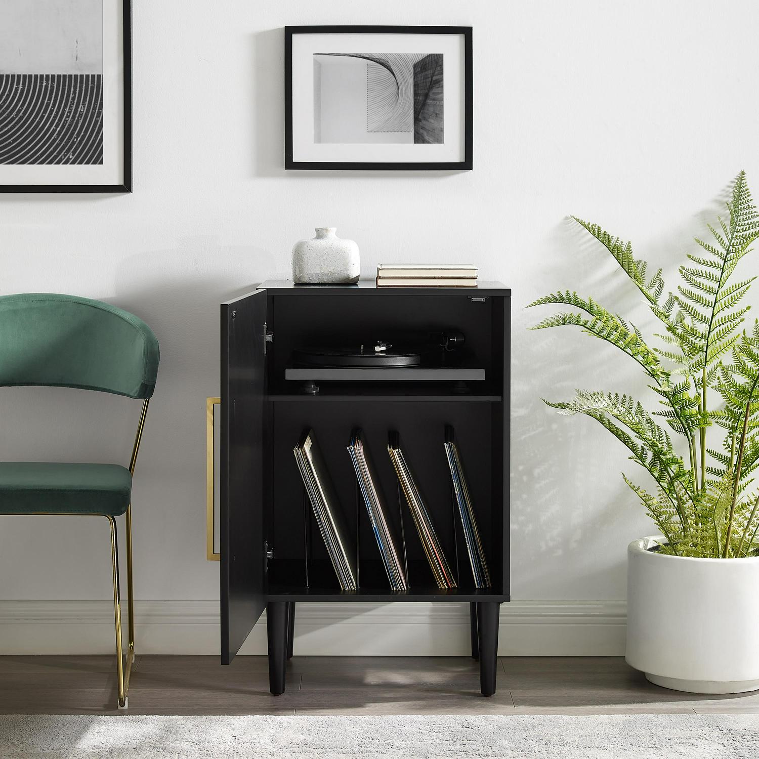 Everett Record Player Stand Matte Black