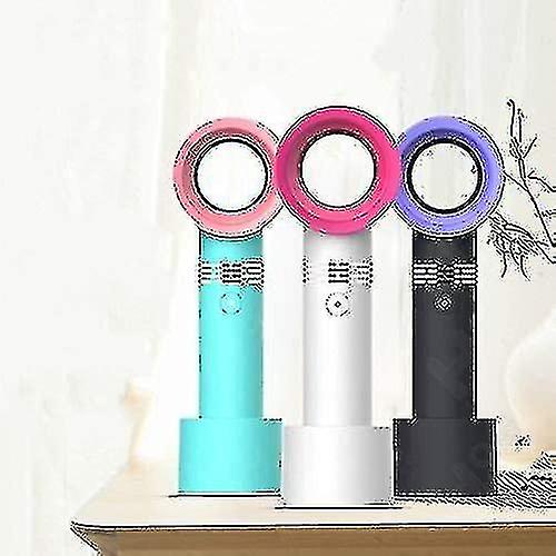 Usb Rechargeable Portable Bladeless Fan Handheld-green Pink