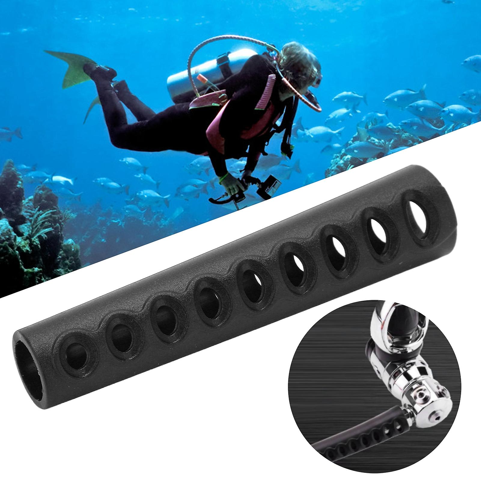 Durable Pvc Long Regulator Hose Protector For Scuba Diving With Vented Design - Ensures Safe And Smooth Dive Experience[black]