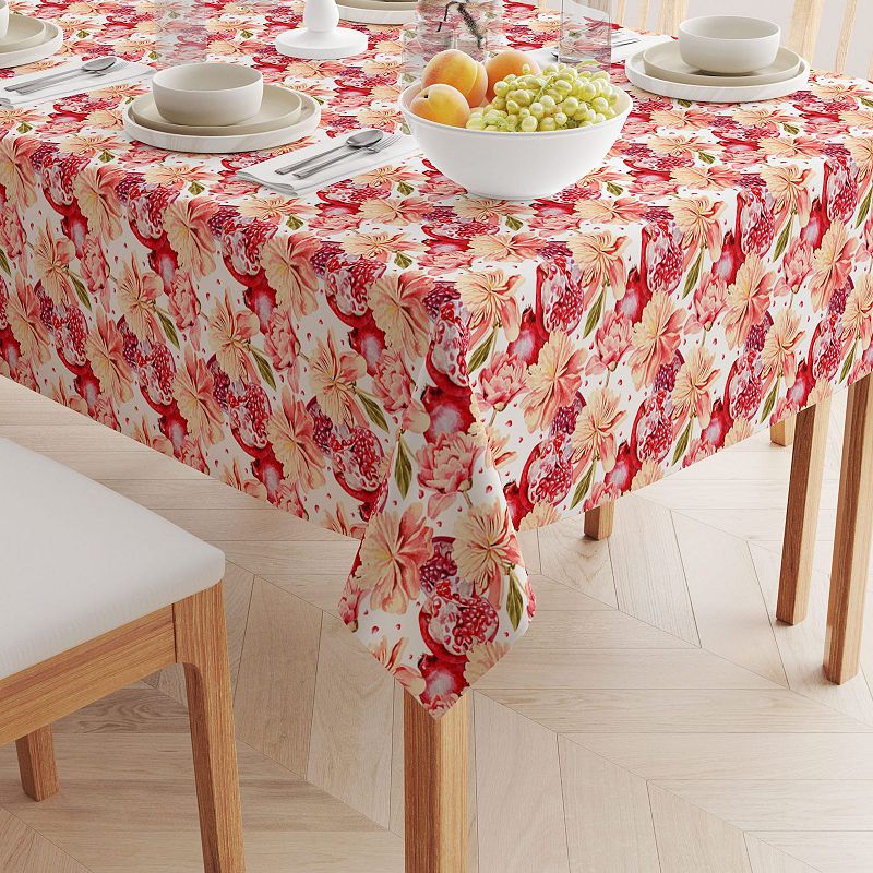 Square Tablecloth， 100% Cotton， 52x52， Floral 189