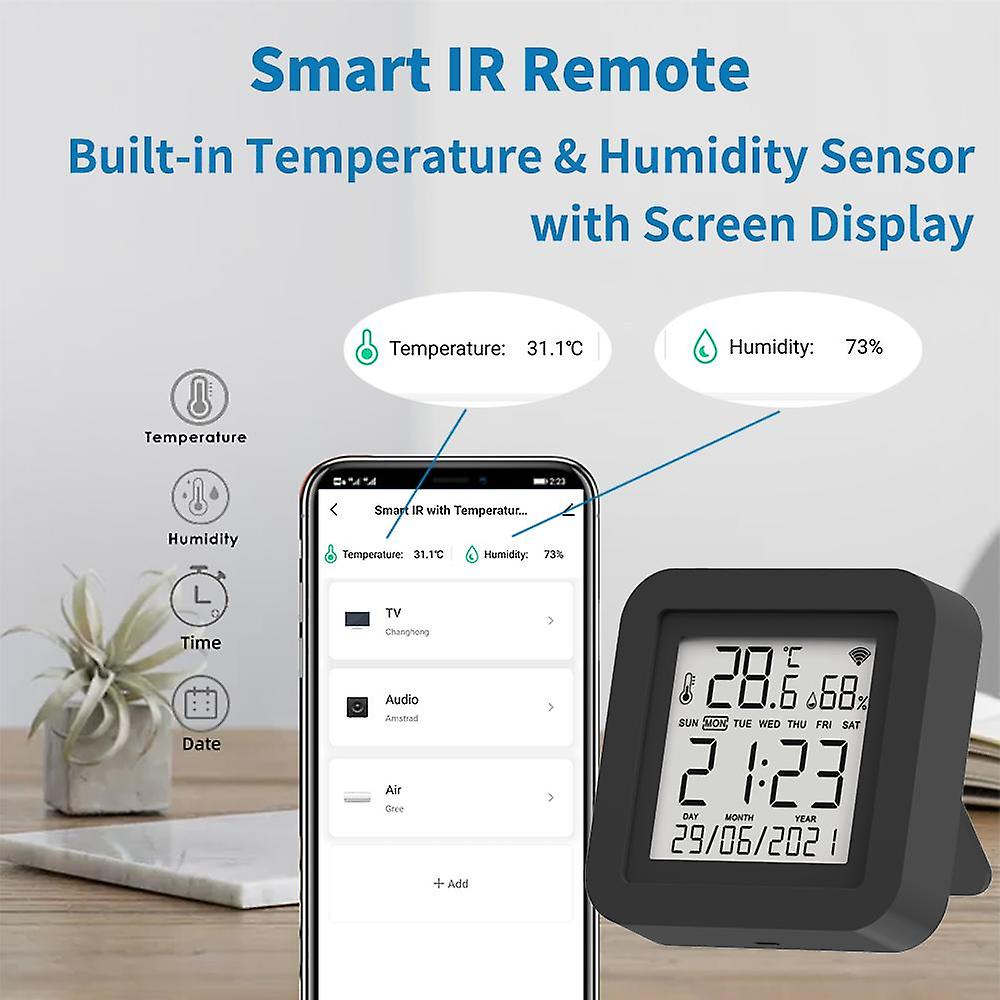 For Tuya Smart Wifi Universal Ir Remote Temperature Humidity Sensor For Air Conditioner Tv Ac Works With Alexa，google Home Yandex