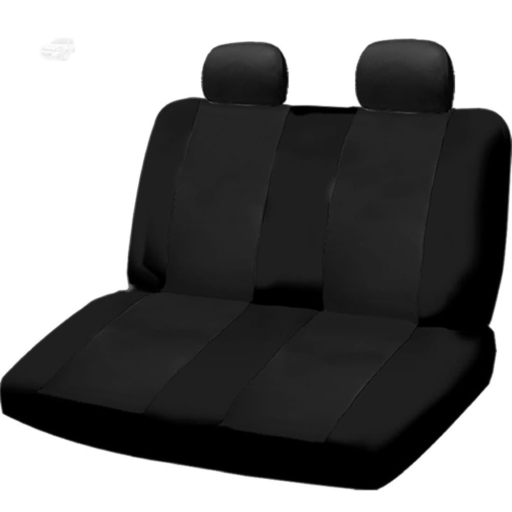 New Yupbizauto Black Color Flat Cloth Car Truck Seat Covers Full Set Support Rear Split Seats Universal Size