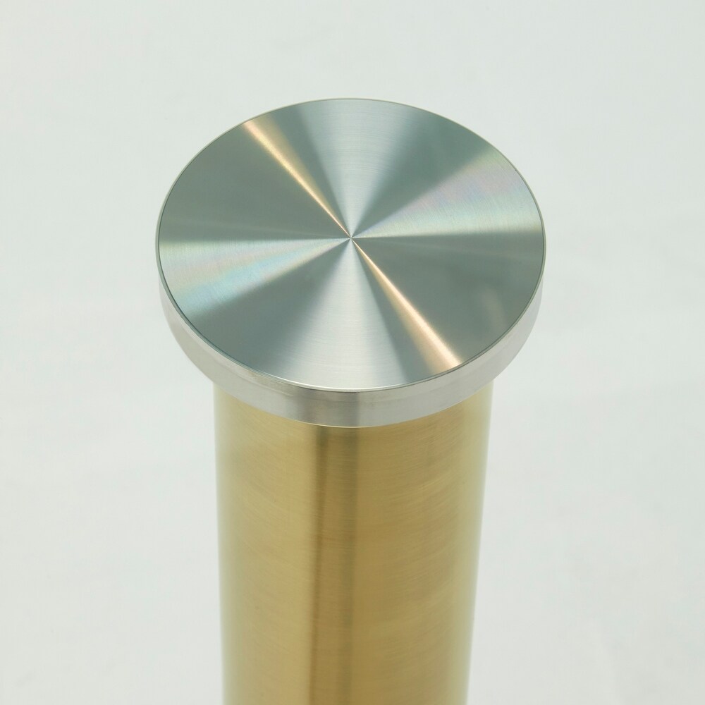 Ava Round Bistro Table with Clear Tempered Glass Top and Matte Brushed Gold Base