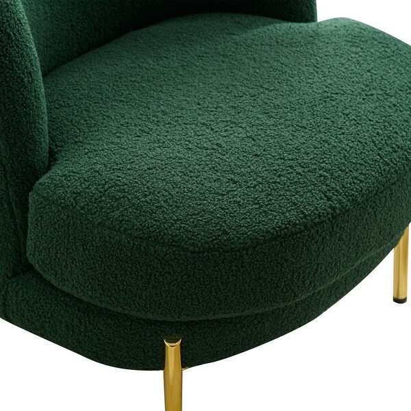 Curved Backrest Accent Chair with Golden Adjustable Legs