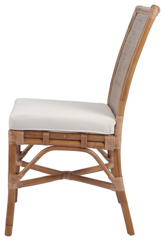 Tatum Rattan Side Chair  Canary Brown   Tropical   Dining Chairs   by VirVentures  Houzz