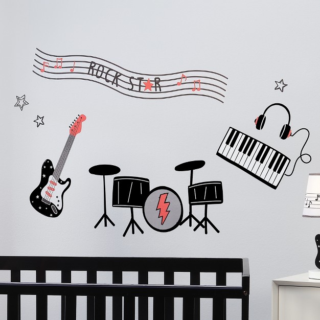 Lambs amp Ivy Rock Star Musical Instruments Wall Decals stickers Drums guitar