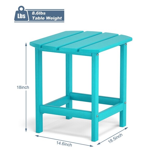 Patio Adirondack Side Table，Outdoor End Tables HDPE AllWeather Resistant