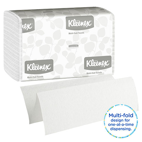 Kimberly-Clark Kleenex Multifold Paper Towels (01890) | Absorbent， White， 16 Packs